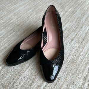 BeautiFeel Karen Houndstooth Pattern Cap Toe Patent Dress Shoes Size 8.5 | 39